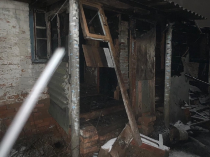 В Глушковском районе в результате возгорания дома погибли два человека